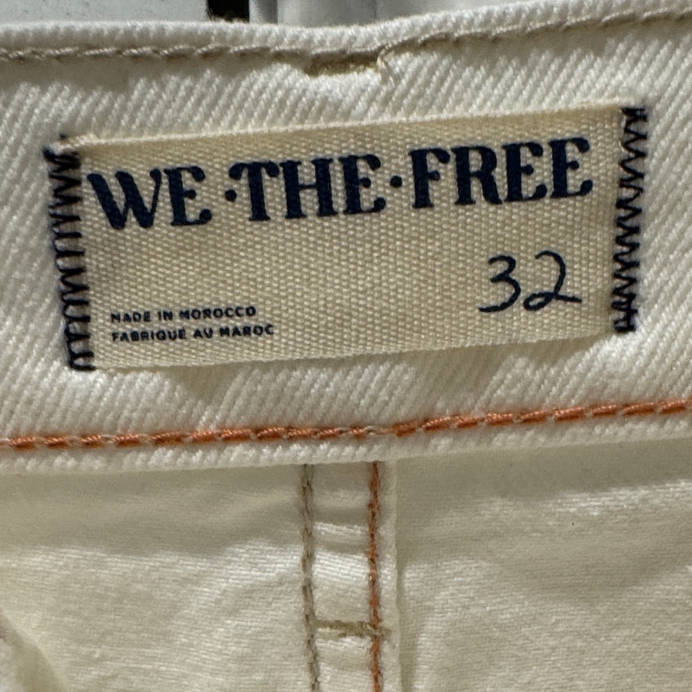 Cream High-Waist Denim Shorts - Picture 2 of 6